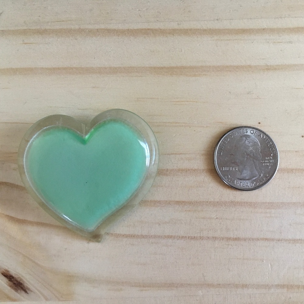 Vintage light green heart pin